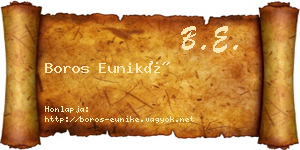 Boros Euniké névjegykártya
